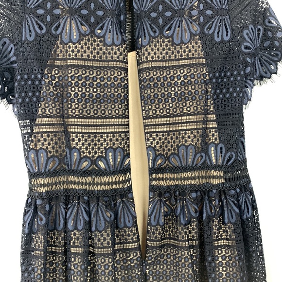 NWT Picadilly Canada Floral Lace Dress Navy Black Lined Size Small - Picture 11 of 15